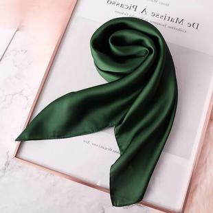 Summer Silk Women New Satin Solid Fashion Scarf 2022 Square