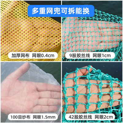 捞网捞鱼网兜不锈钢捞网网兜大物渔具鱼网大号捞鱼捞海鲜网鱼窑子