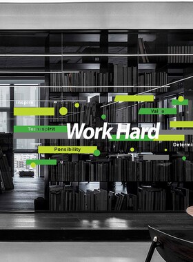 好货办公室装饰英文创意玻璃腰线贴纸公司会议室企业背景励志玻璃