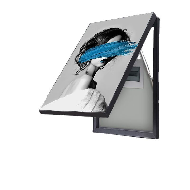 家用配电箱装饰画推拉盖板电箱装饰画北欧轻奢竖款电表箱免打孔电