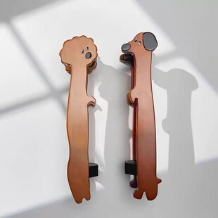 玻璃门实木拉手商铺创意拉手免费雕刻异形拉手定制logo猫爪门把手