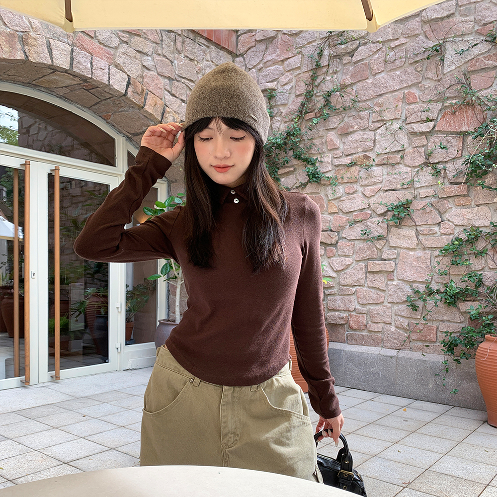 of32 official2025年秋季新款修身显瘦针织衫女打底内搭长袖上衣