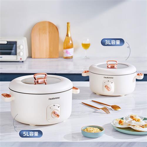 凡萨5升大容量快煮锅多功能加热电火锅炖肉煮粥锅家用电蒸炖锅