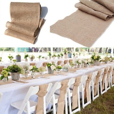 30x275cm Vintage Jute Table Runner Burlap Rustic Shabby Hess