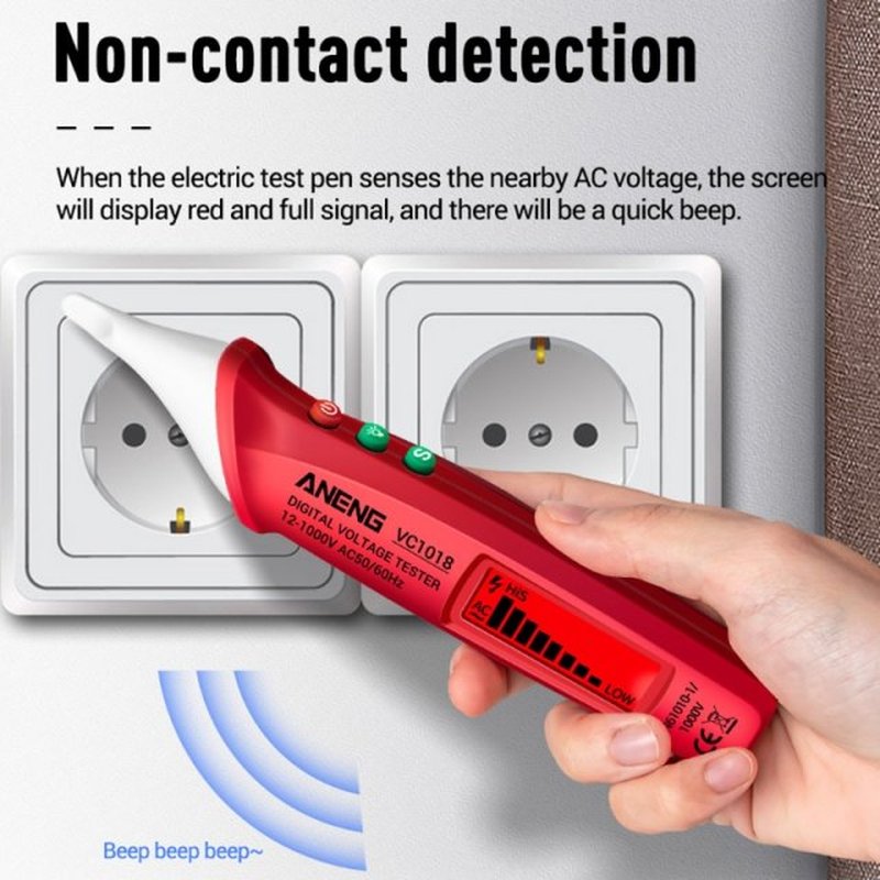 VC1018 Electric Tester Pen Digital Intelligent AC Voltage Me