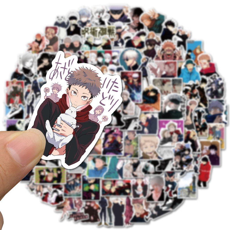 100PCS Anime Jujutsu Kaisen Stickers For Fridge Lap Lugg