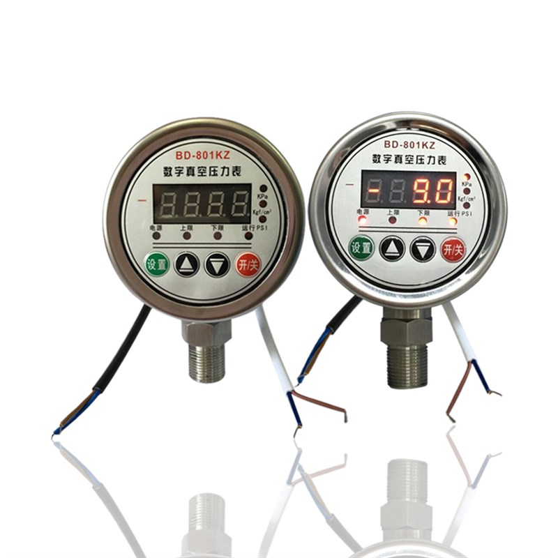 供应不锈钢数显真空表径向全钢数字显示负压表电子真空表BD-801KZ