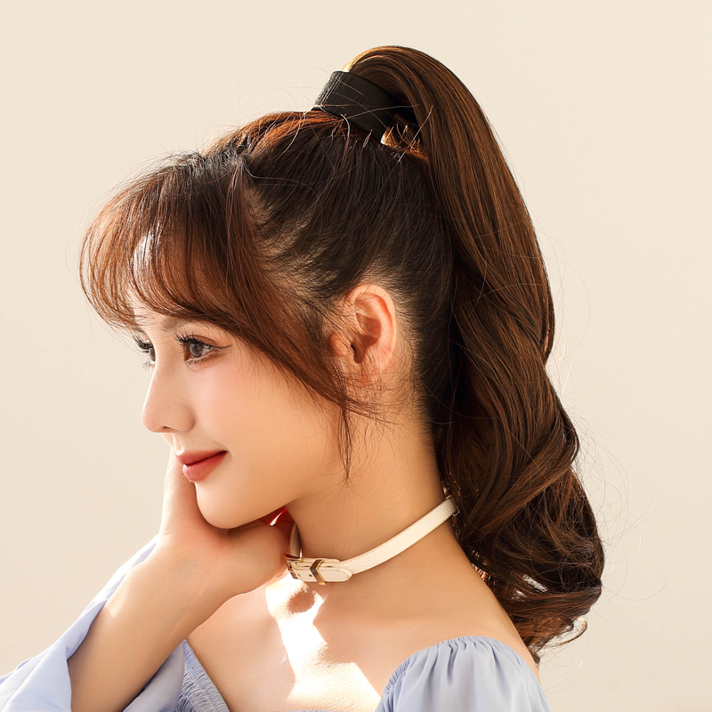 假发马尾女啪啪圈绑带式短款高马尾辫子假发片卷发大波浪自然网红