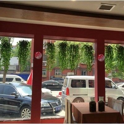 2束吊篮绿萝装饰餐厅壁挂藤条葡萄藤仿真花植物盆栽干花卉墙挂壁