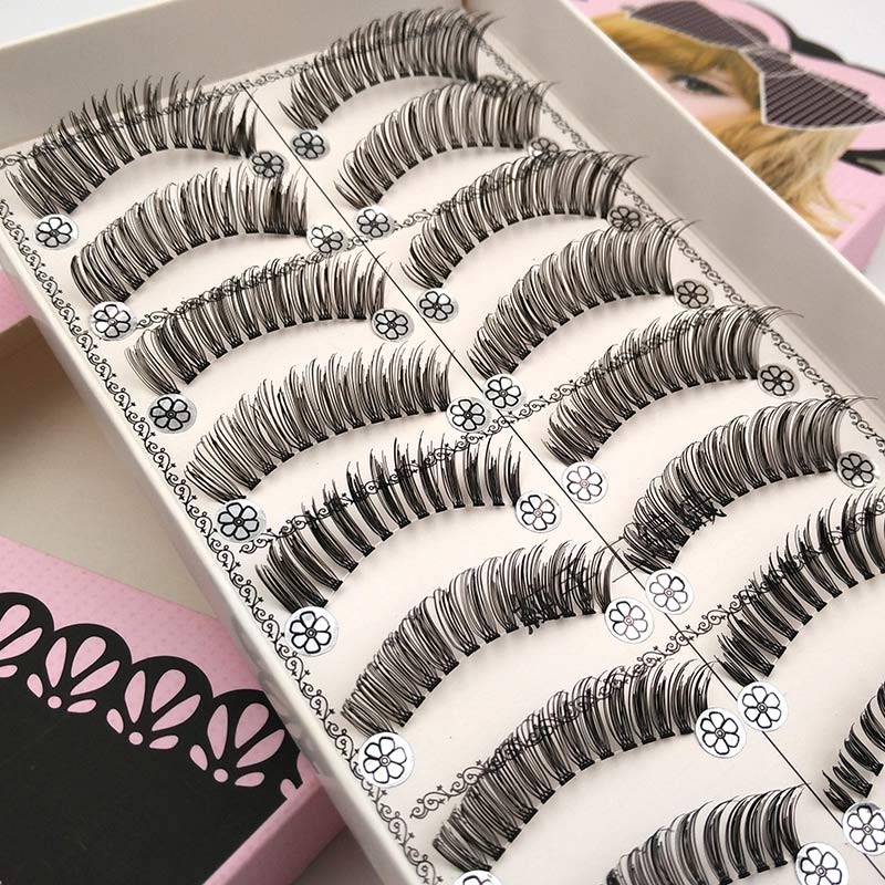 10 Pairs False Eyelashes Natural Soft Lashes Long Makeup Eye