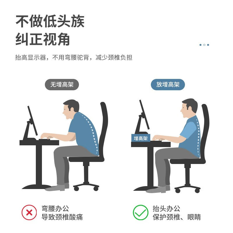 宜造架台式电脑萤幕擡高架办公桌面置物架底座支架垫高