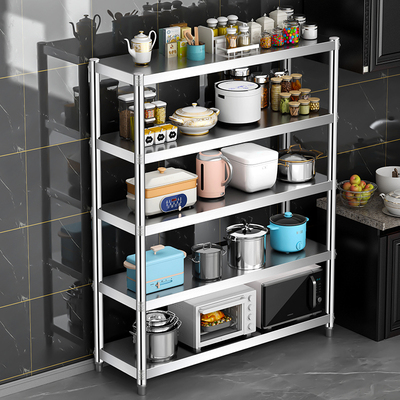 承重不锈钢架子厨房置物架层架落地多层储物收纳柜子货架整理仓库