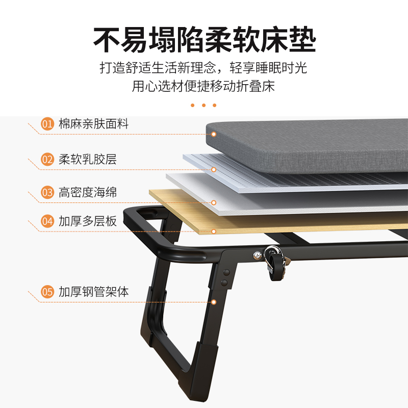 折叠床家用成人午睡单人床便携行军床简易陪护小床办公室午休神器