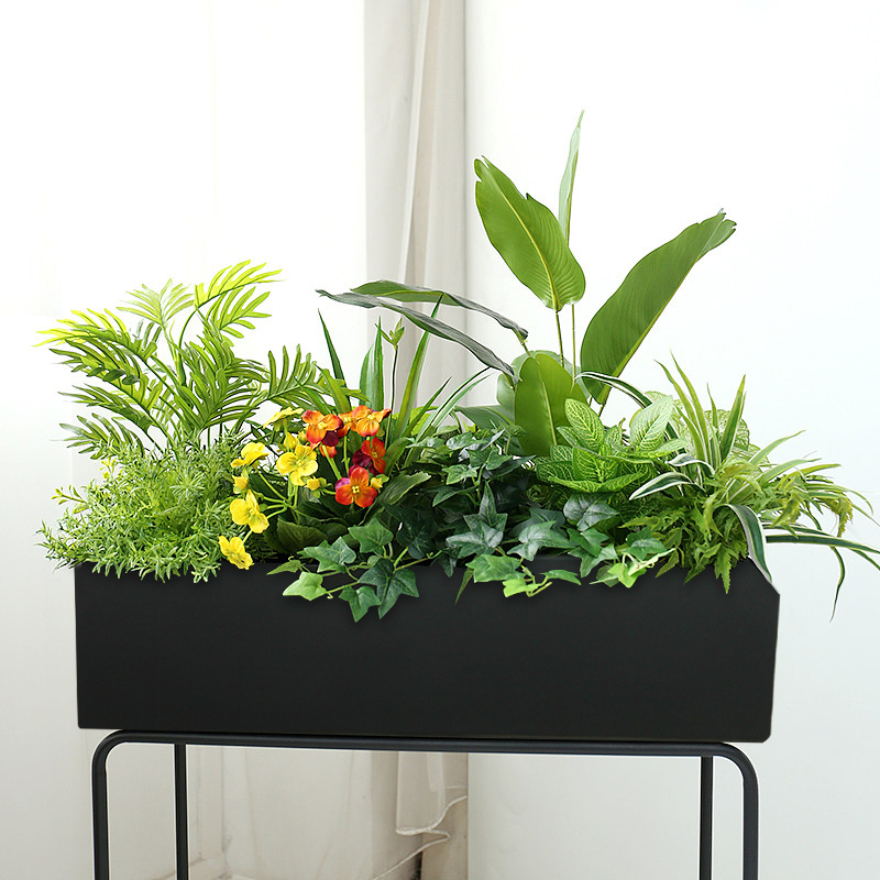 花盆长方形水泥花盆北欧长条马槽客厅阳台户外种菜镁泥花箱大绿植