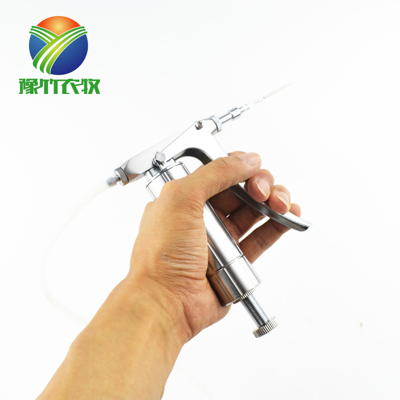 兽用连续打鸡疫苗自动注射针器2ml可调不锈钢金属鸭鹅注射药器