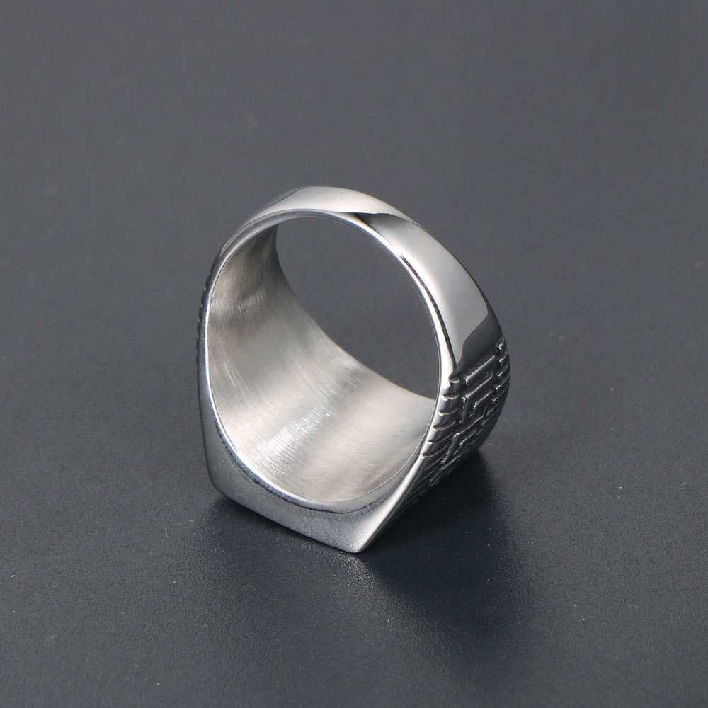 Fashion temperament retro fire word ring tendy mens rice wo