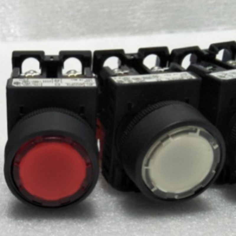 富士按钮 AR22FOL带灯按钮AR22FOL-01E3G自复位LED 红黄蓝绿白橙