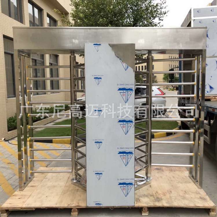 宁波全高电动旋转门304不锈钢封闭立式刷卡指纹门禁辊闸