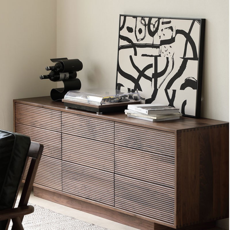 北欧黑胡桃木全实木九斗柜边柜现代简约卧室樱桃木储物收纳柜抽屉