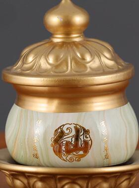 仙字仙人补水杯、陶制拜佛财神贡杯、关公圣水杯、荷花净水杯