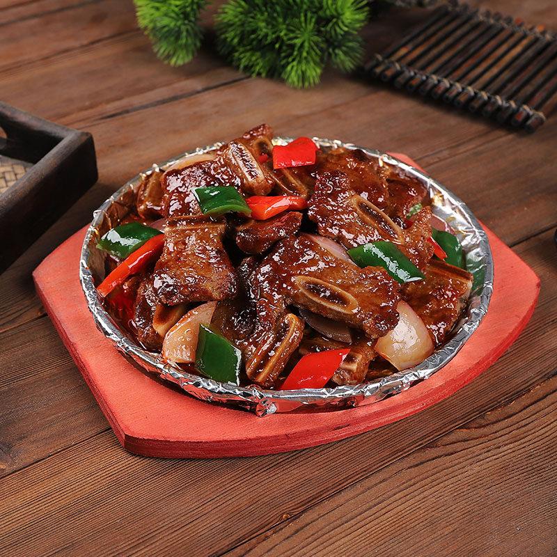 彷真铁板锡纸牛仔骨模具食品食物模型假菜美食样品菜品假菜品食物
