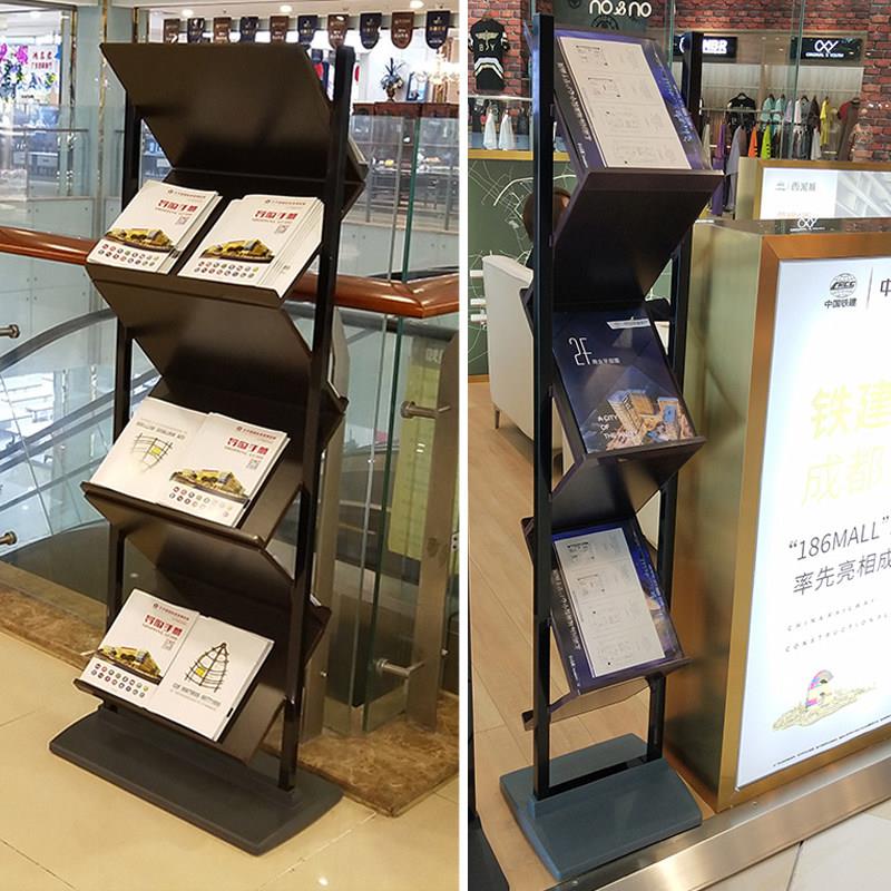 高端双面报刊架杂志架落地式展架立式书报架资料架宣传展示架金属