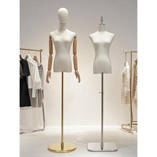 服装店模特道具女半全身女装橱窗人台衣服架子婚纱人偶模特展示架