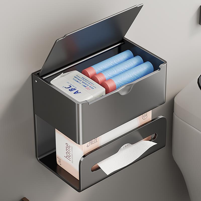 卫生间厕纸盒免打孔厕所纸巾架放置卫生纸卷纸置物架卫生巾收纳盒