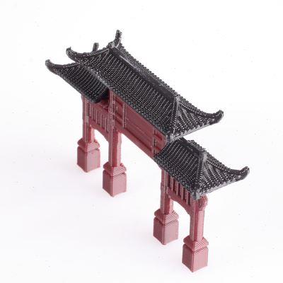 中式古建筑牌坊模型假山吸水石水陆缸盆景微景观造景庭院小摆件