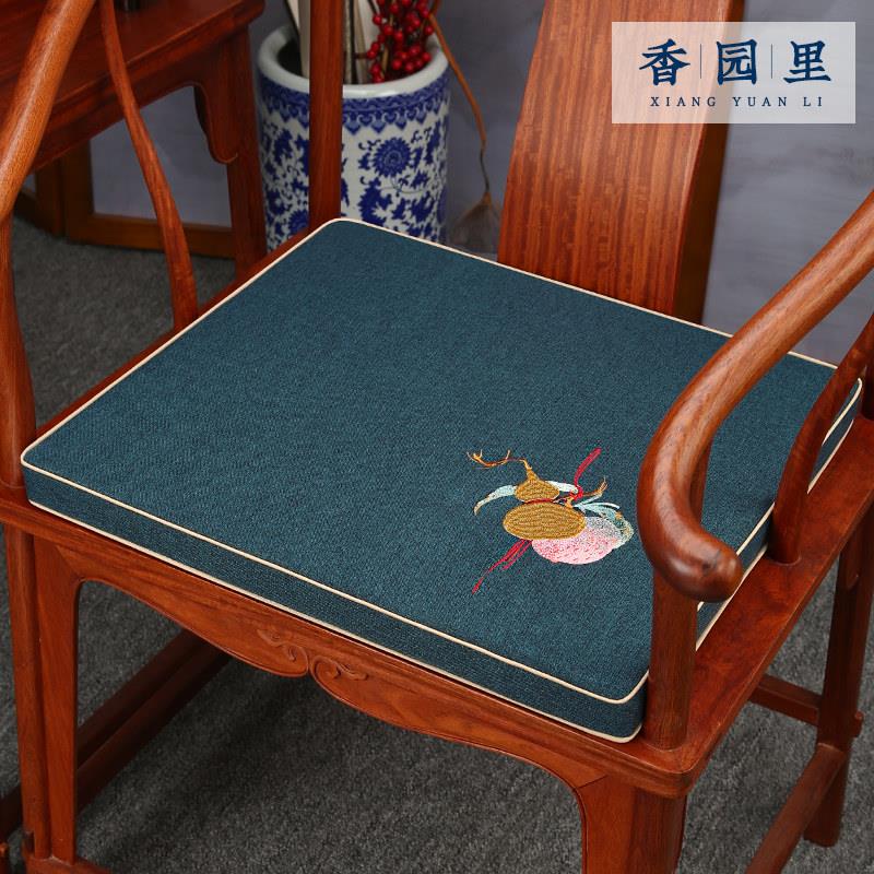 中式坐垫椅子垫红木圈椅太师椅茶桌椅垫子实木家俱乳胶沙发垫定做