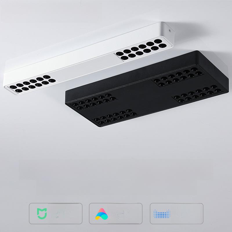 超薄明装射灯方形防眩餐厅斗胆灯客厅家用卧室吸顶智能长条无主灯