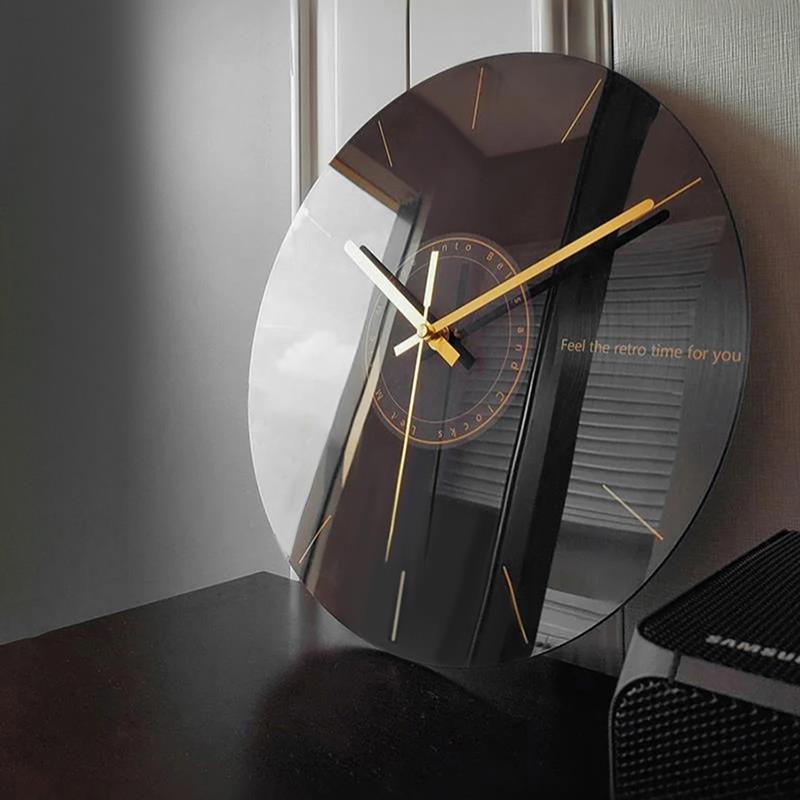 态生活怀旧覆古风静音挂钟客厅玻璃钟表家用时尚大气墙面装饰钟