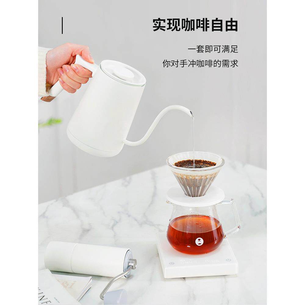 泰莫高级家用手冲咖啡套装礼盒温控手冲壶栗子C3咖啡研磨机数字刻