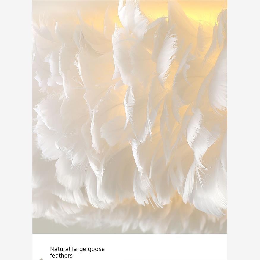 德国进口天然大鹅毛手工氛围卧室灯简约风格羽毛吊灯温馨浪漫的主