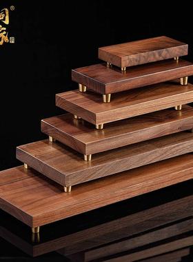 黑胡桃原木底座摆件工艺品北美进口多种规格可选实木底座激光刻字