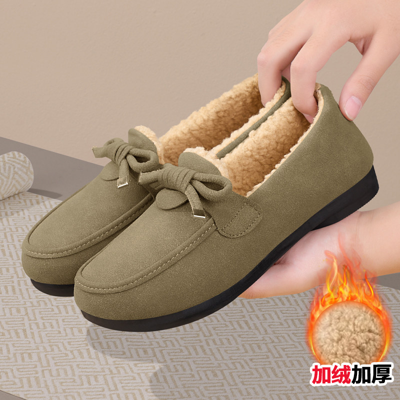 老北京布鞋女冬加绒2025新款棉鞋一脚蹬加厚豆豆鞋保暖妈妈毛毛鞋,女鞋,棉鞋,淘宝优惠券,粉丝福利购,淘宝优惠卷