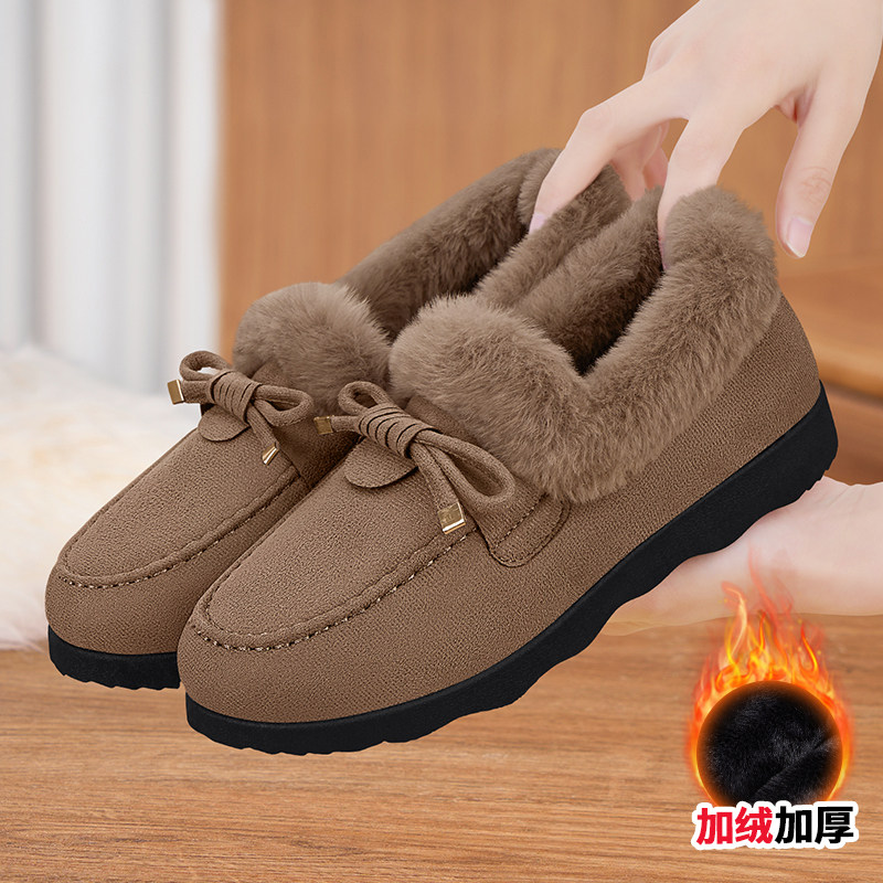 豆豆鞋女冬加绒新款防滑保暖老北京布鞋一脚蹬棉鞋秋冬外穿毛毛鞋,女鞋,棉鞋,淘宝优惠券,粉丝福利购,淘宝优惠卷