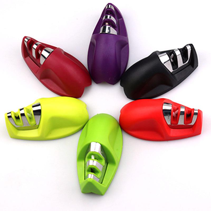 迷你鼠标磨刀器家用 便携两段陶瓷钨钢快速磨刀石knife sharpener