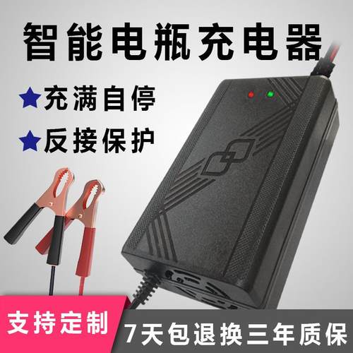 12V摩托车电瓶充电器铅酸蓄电池充电机电动车充电器12V6A汽车60AH