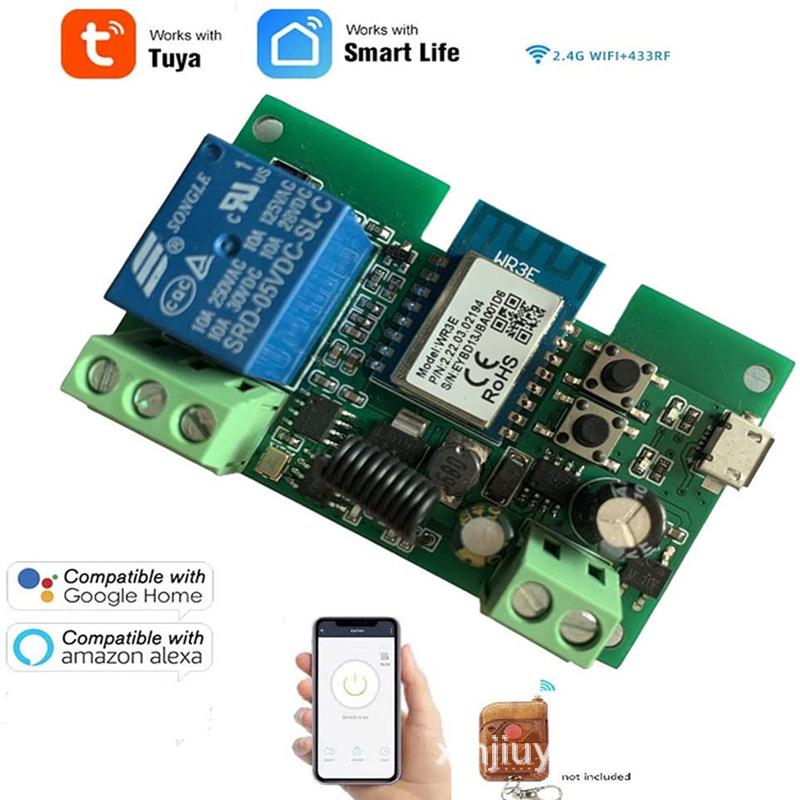 涂鸦tuya单通道5V12V智能WIFI开关模块点动自锁模块alexa语音控制