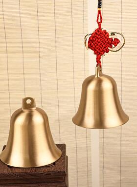 纯黄铜拉丝铃铛铜风铃宠物铃铛圣诞铃铛铜钟大号寺庙车载铃铛门口