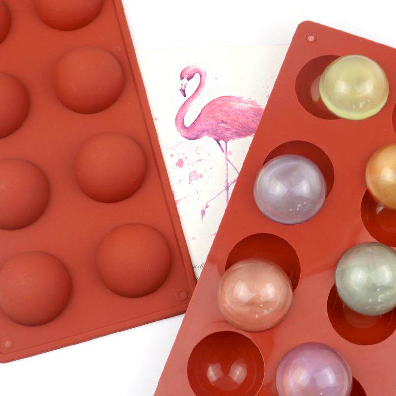 明昊 8连半圆形手工皂模具 硅胶蛋糕模 DIY巧克力模 果冻布丁模