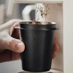 现货接粉杯304不锈钢意式咖啡机手柄51/54/58mm倒扣接粉器称豆量