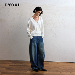柔软亲肤毛织套头衫 麻毛棉混纺针织衫 毛衣 简约有型 DAOXU倒序