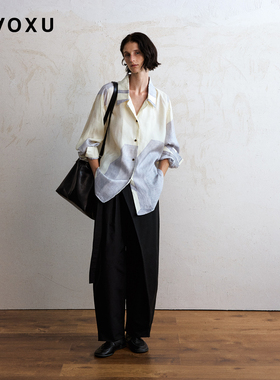 《鹦鹉梨严选》DAOXU倒序 松弛肌理感 古巴领无性别长袖衬衫外套