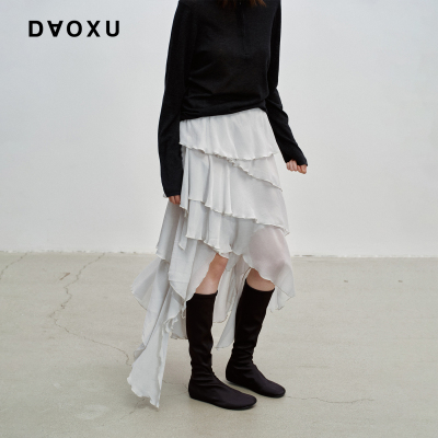 雪纺波浪层次感迷笛半身裙