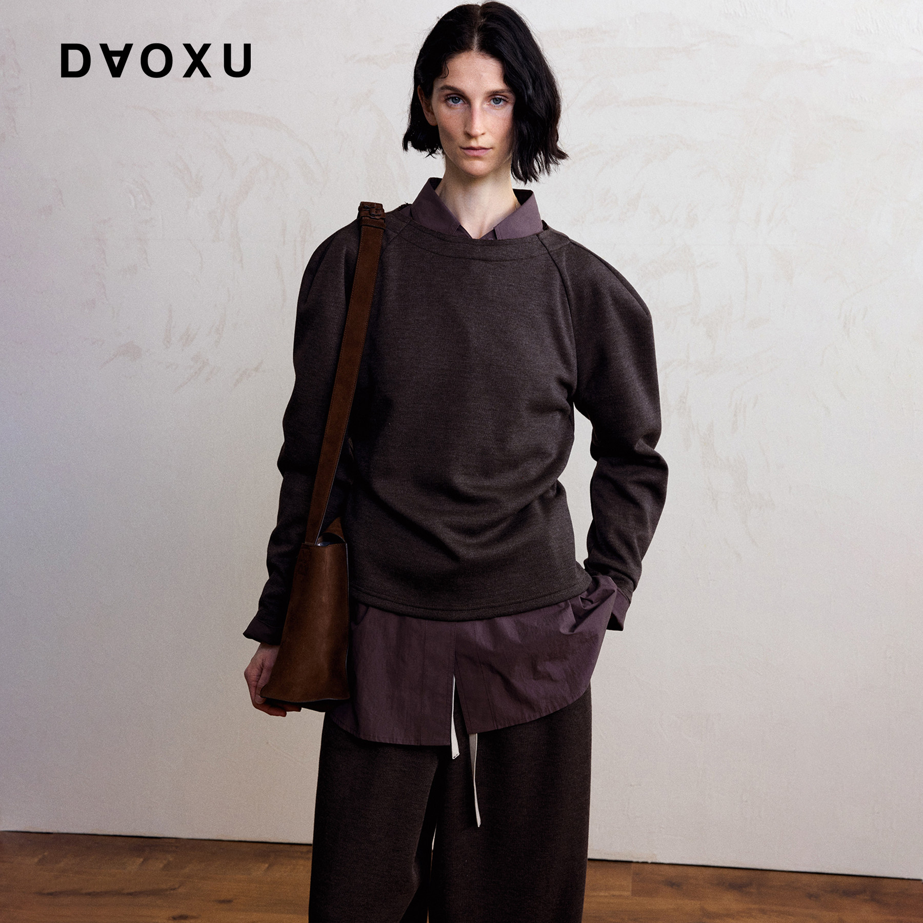 DAOXU倒序 羊毛混纺船领廓形卫衣 休闲阔腿裤 秋冬时尚针织套装,女装/女士精品,时尚套装,淘宝优惠券,粉丝福利购,淘宝优惠卷