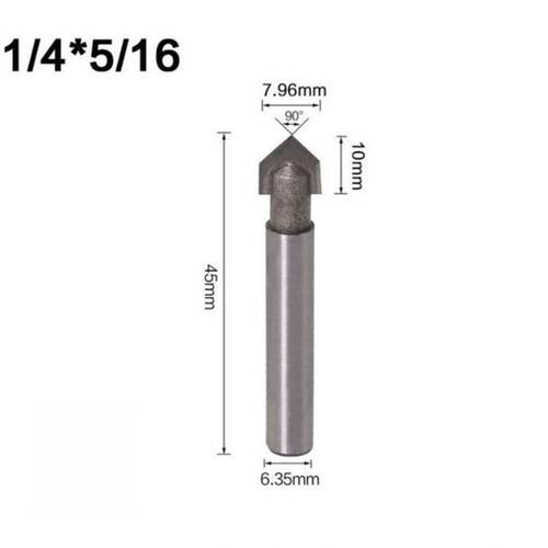 极速4Pcs Core Box Router Bits 1/4 Inch Shank 90 Degree V Gro
