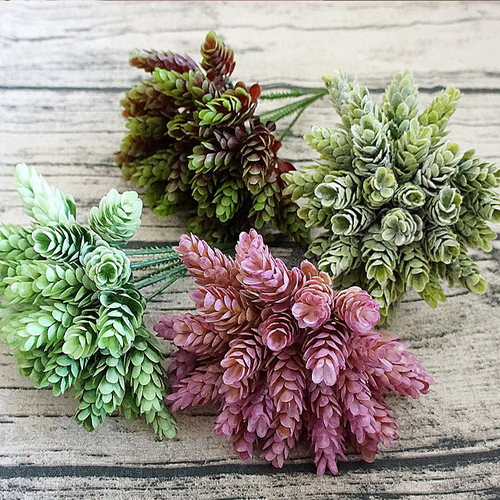 极速30Pcs/Bundle Fake Green Plant Cheap Artificial Plastic F