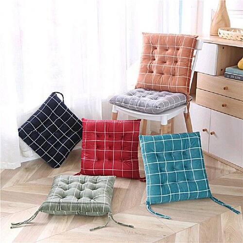 极速Square Chair Soft Pad Thicker Seat Cushion Plaid Pattern